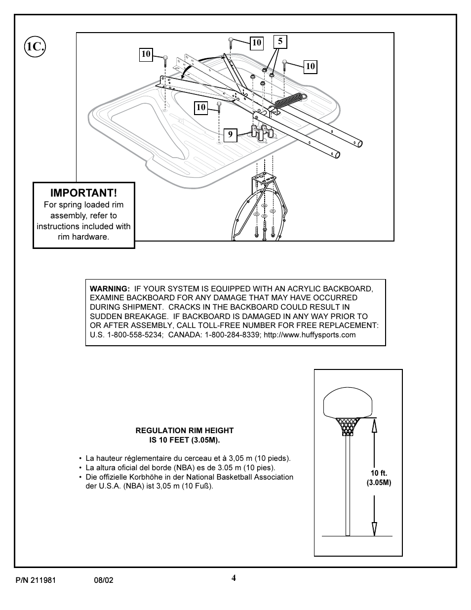 Important | Huffy 2002 User Manual | Page 4 / 6