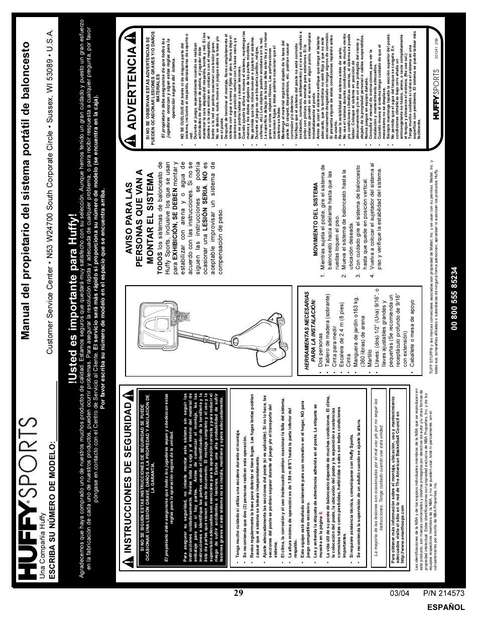 Advertencia, Instrucciones de seguridad, Escriba su número de modelo | Una compañía huffy | Huffy 2145731 User Manual | Page 29 / 34