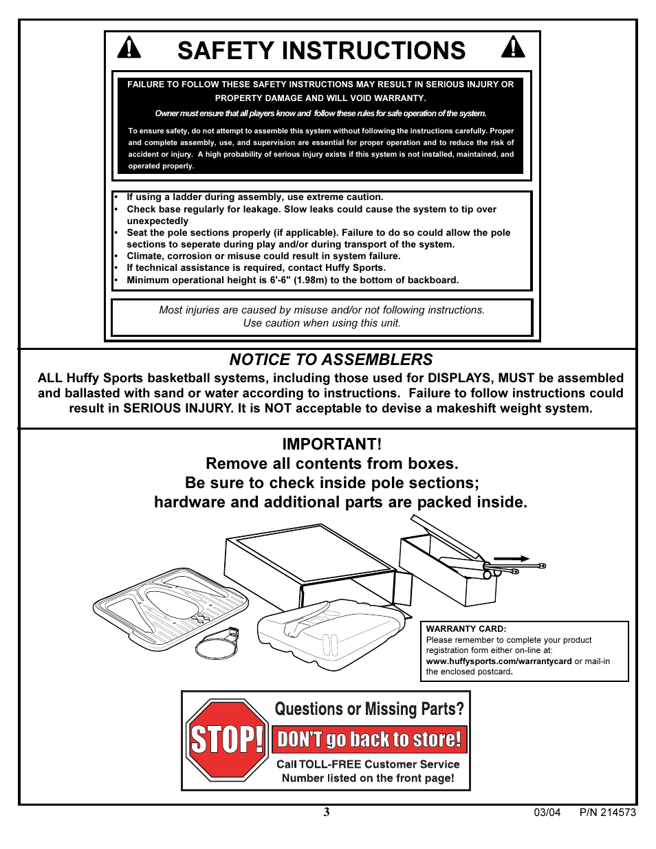 Safety instructions | Huffy 2145731 User Manual | Page 3 / 34