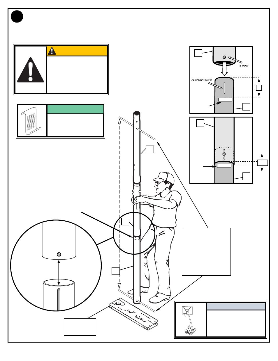 Caution, Pole identification mark, Important | Huffy P/N 21147703 User Manual | Page 10 / 28