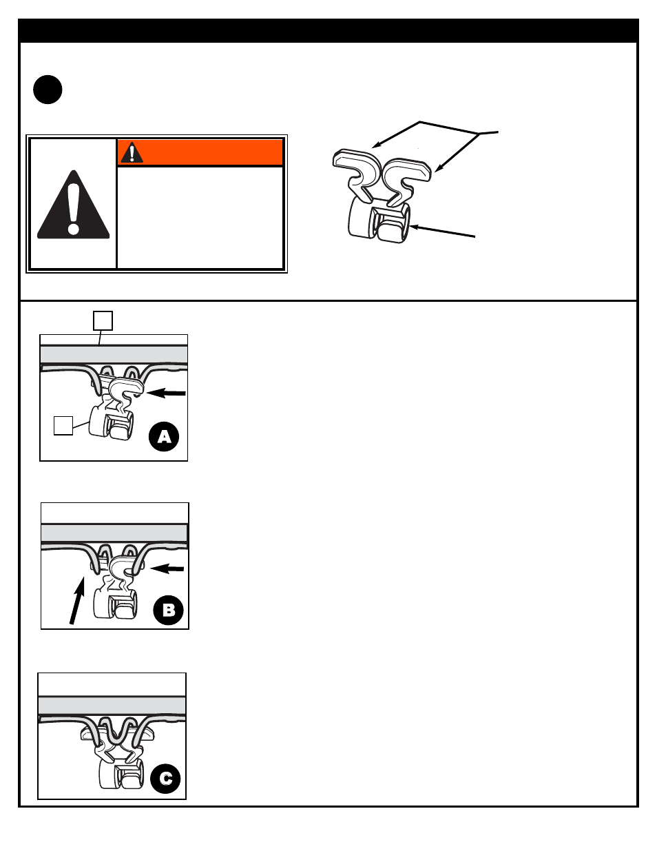 Warning, Ab b c c, Install clips | Huffy P/N 21147703 User Manual | Page 25 / 28