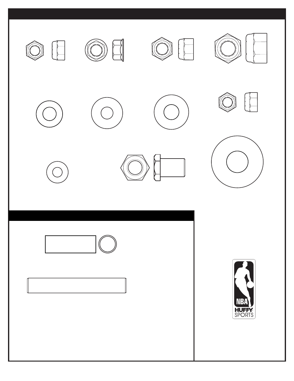 Hardware identifier (nuts & washers), Hardware identifier (steel spacers) | Huffy RADEON AR64S-H User Manual | Page 9 / 70