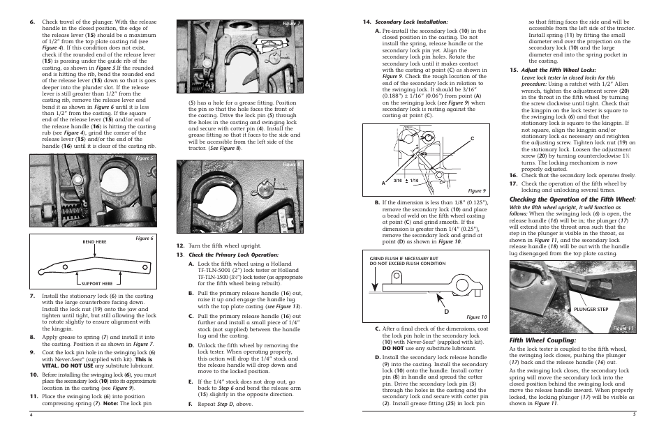 Checking the operation of the fifth wheel, Fifth wheel coupling | Holland XL-FW247-01 User Manual | Page 4 / 5