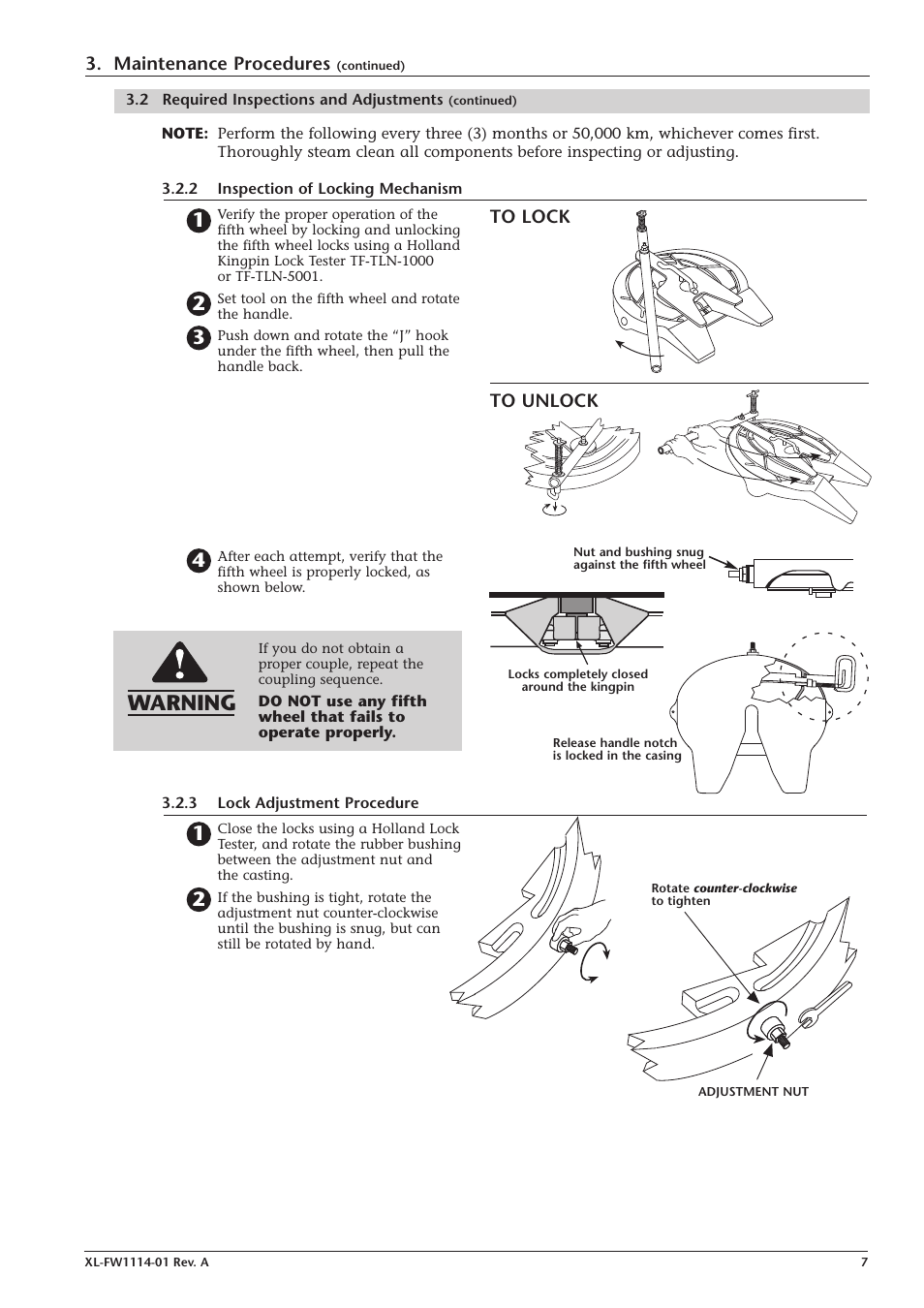 Warning | Holland FW3110 User Manual | Page 7 / 8