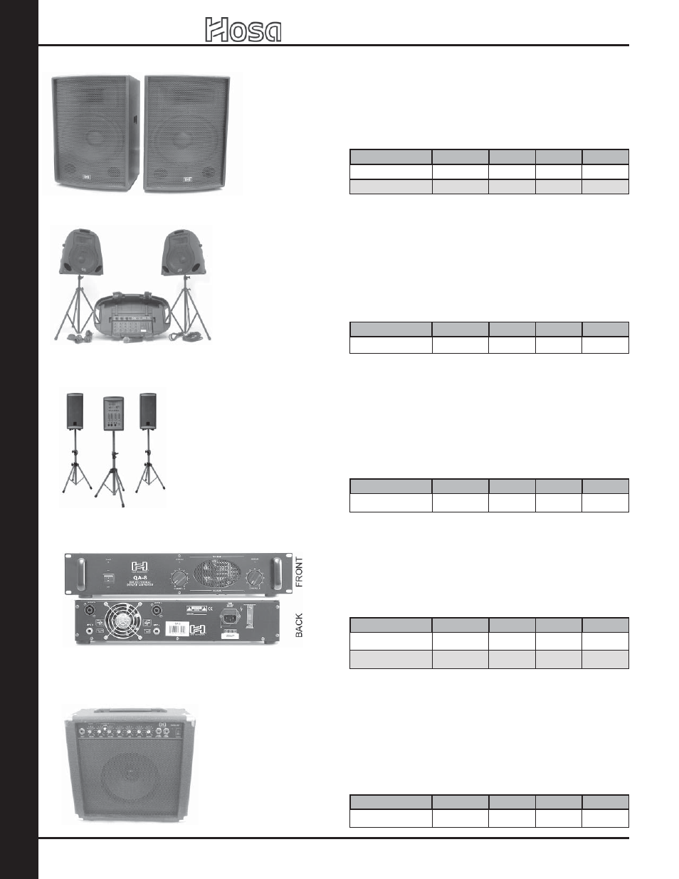 2007 retail catalog, Pro p.a. speakers, Complete 150-watt portable pa system | Complete 100-watt portable pa system, Power amplifiers, Guitar amplifiers | Hosa Technology Audio Digital Solutions User Manual | Page 10 / 72