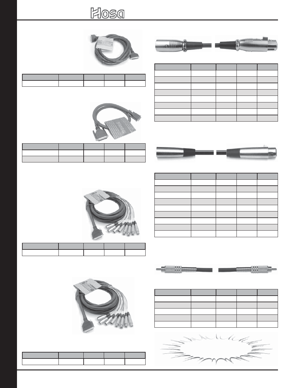 Ca bles: digital / da ta / computer, 2007 retail catalog, Aes / ebu breakout snake — for yamaha & mackie | S/pdif 75ohm coax, Aes / ebu snake — for yamaha & mackie, Aes / ebu snake — for tascam, Aes / ebu 110ohm — professional, Aes / ebu 110ohm — standard | Hosa Technology Audio Digital Solutions User Manual | Page 14 / 72