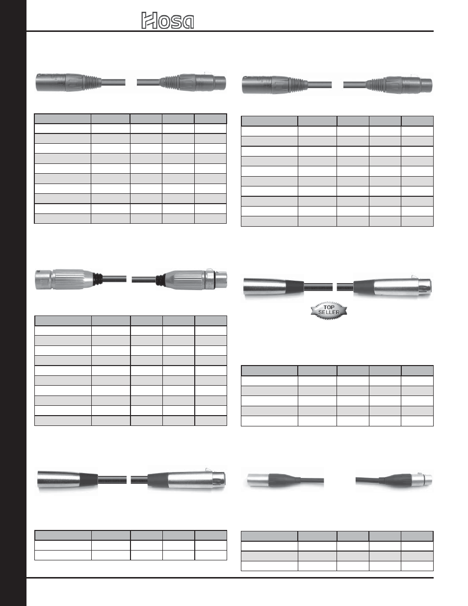 Micr ophone ca bles, 2007 retail catalog, Microphone cable — premium with switchcraft | Connectors, Microphone cable — premium with neutrik, Microphone cable — standard with amphenol, Microphone cable — premium quad-type, Microphone cable — standard | Hosa Technology Audio Digital Solutions User Manual | Page 24 / 72