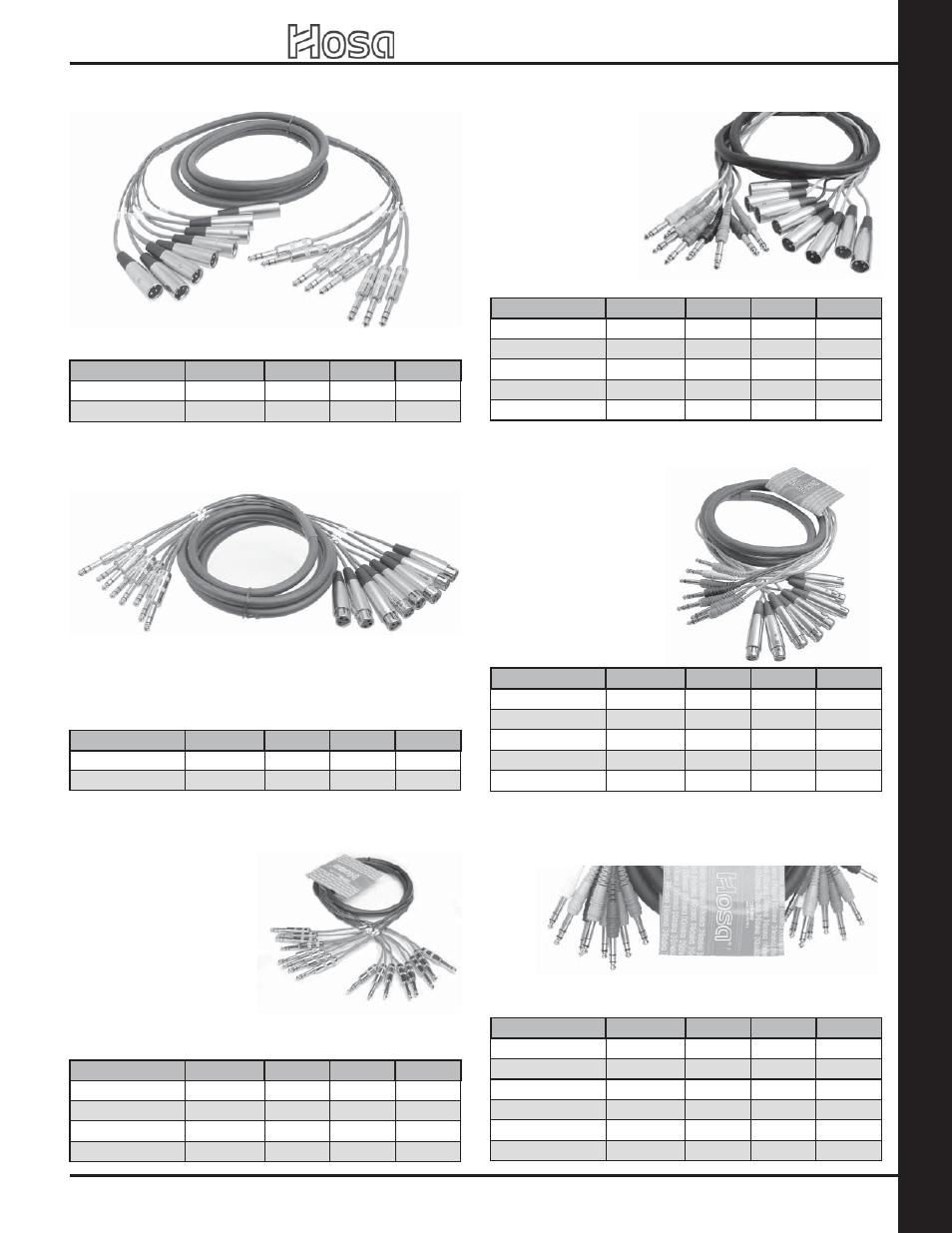 Ca bles: multi–channel analog r ecor ding snak es, 2007 retail catalog | Hosa Technology Audio Digital Solutions User Manual | Page 41 / 72