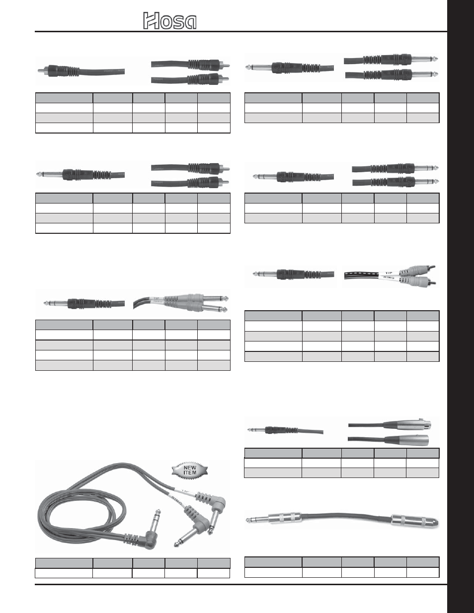 Y-ca bles, 2007 retail catalog, 1/4” stereo to 1/4” stereo y-cable | Direct-out cable for send / return jacks | Hosa Technology Audio Digital Solutions User Manual | Page 47 / 72