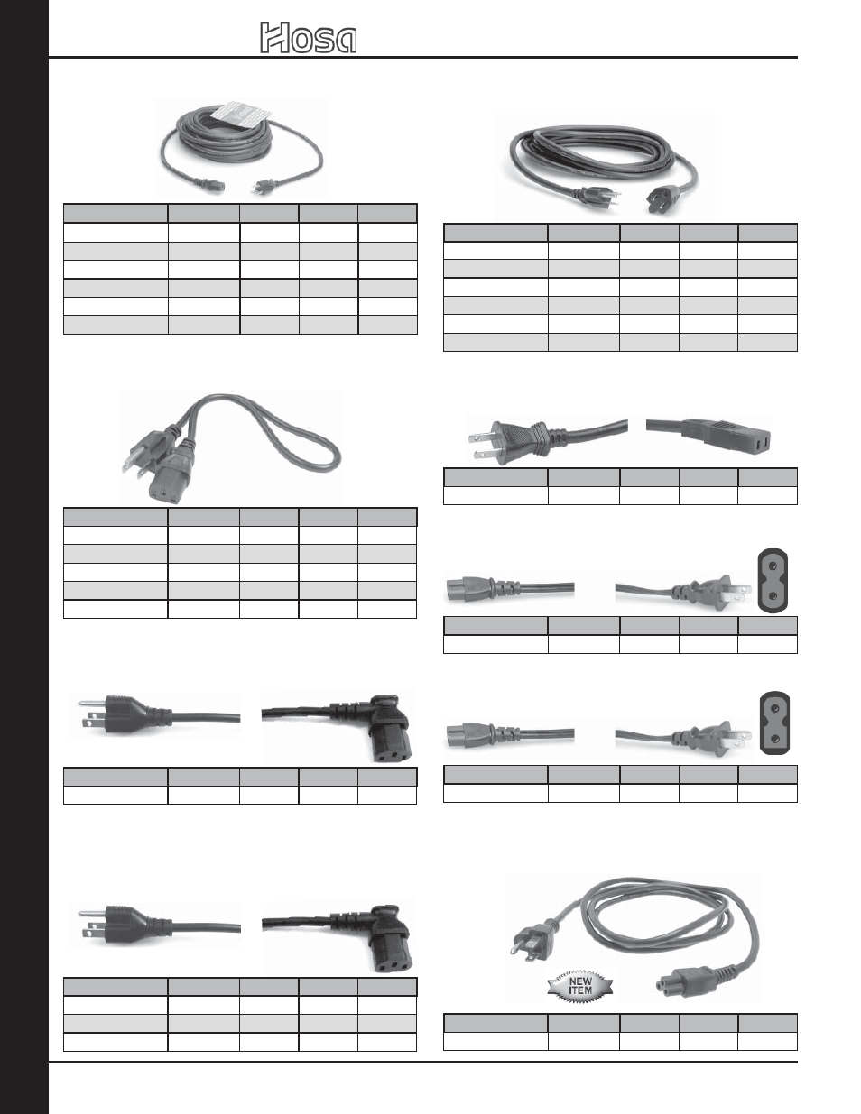2007 retail catalog, Power cord, Power cord — heavy-duty | Extension cord — heavy-duty, Ungrounded power cord, Grounded power cord | Hosa Technology Audio Digital Solutions User Manual | Page 54 / 72