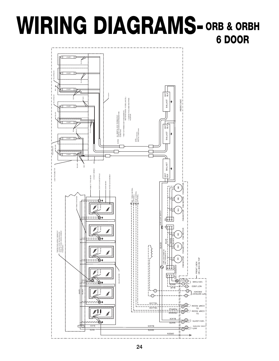 Wiring diagrams, Orb & orbh 6 door | Hill Phoenix ORB User Manual | Page 28 / 44