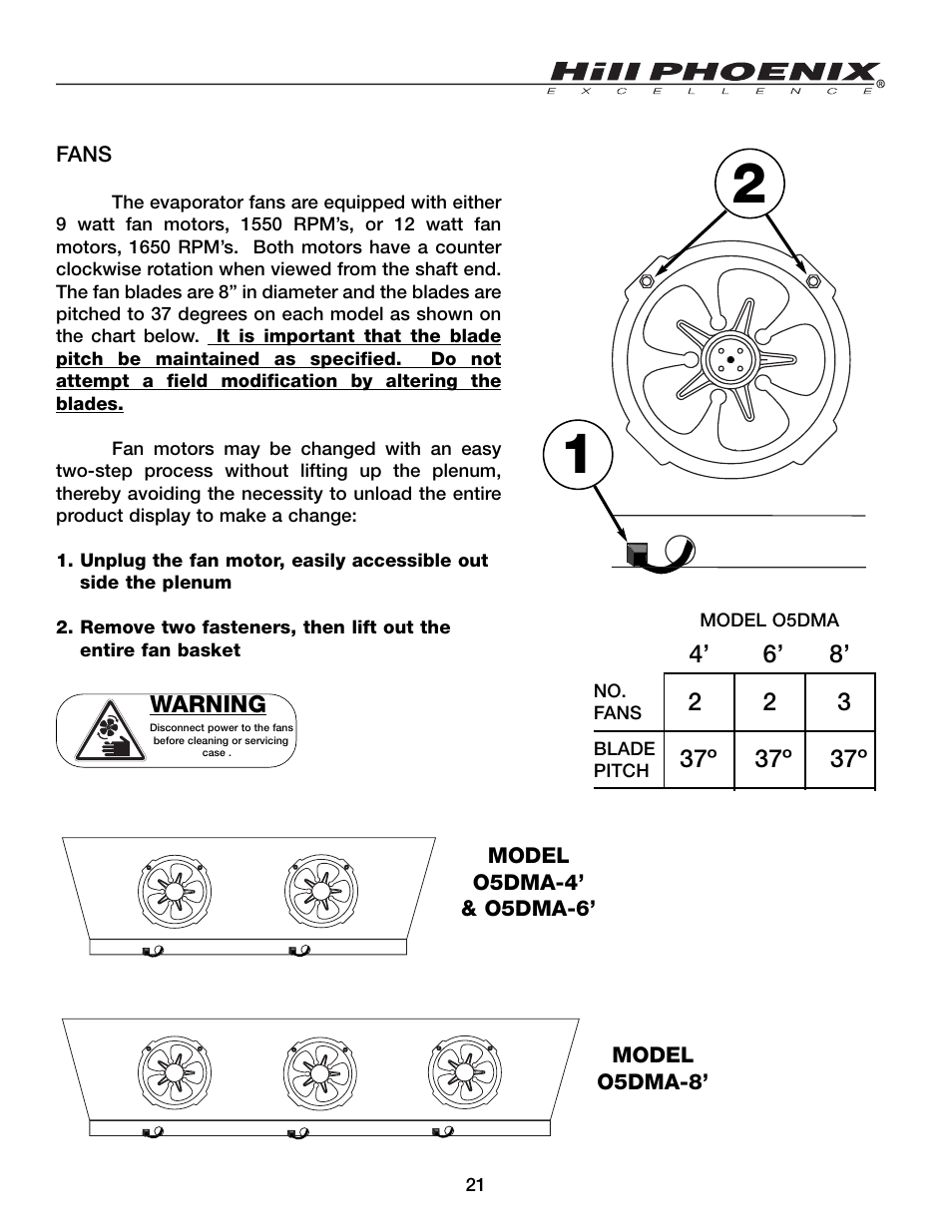 Warning | Hill Phoenix 05DMA User Manual | Page 25 / 32