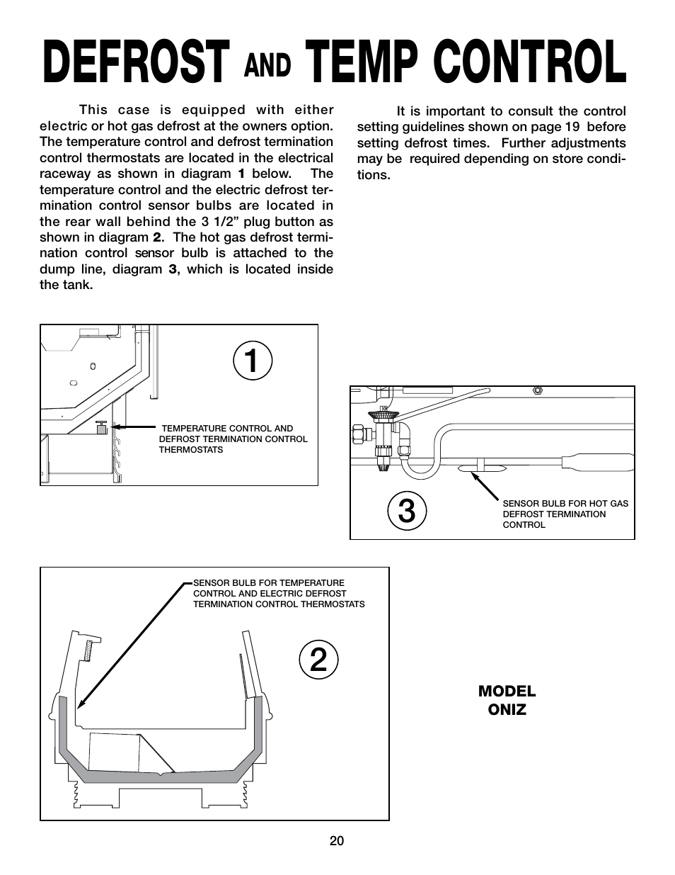 Defrost, Temp control | Hill Phoenix ORIGIN2 ONIZ User Manual | Page 24 / 32