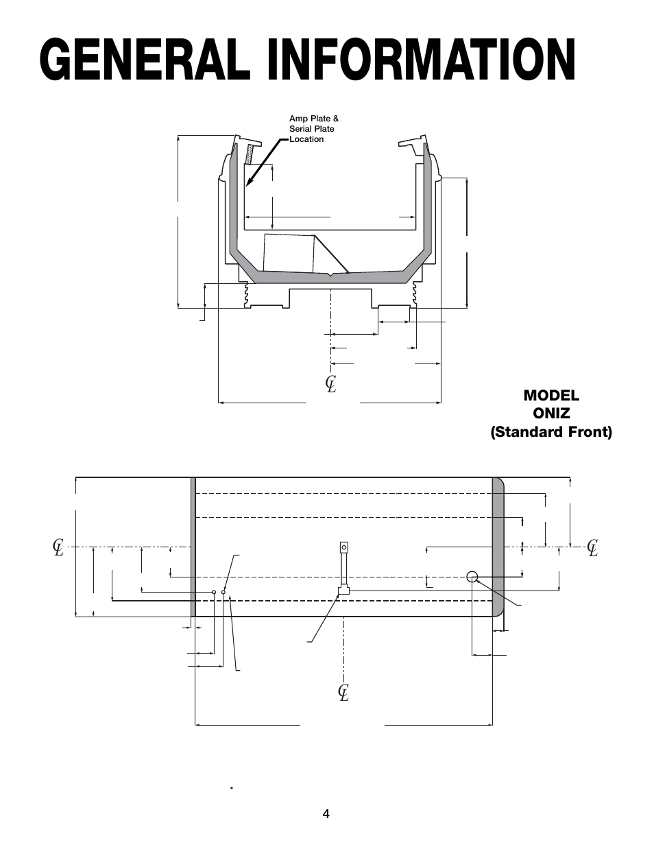 General information, Model oniz (standard front) | Hill Phoenix ORIGIN2 ONIZ User Manual | Page 8 / 32