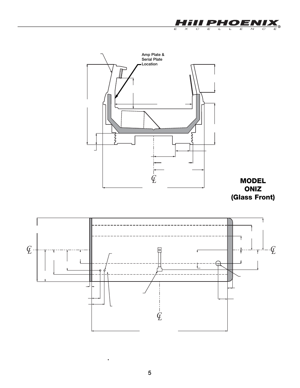Model oniz (glass front) | Hill Phoenix ORIGIN2 ONIZ User Manual | Page 9 / 32