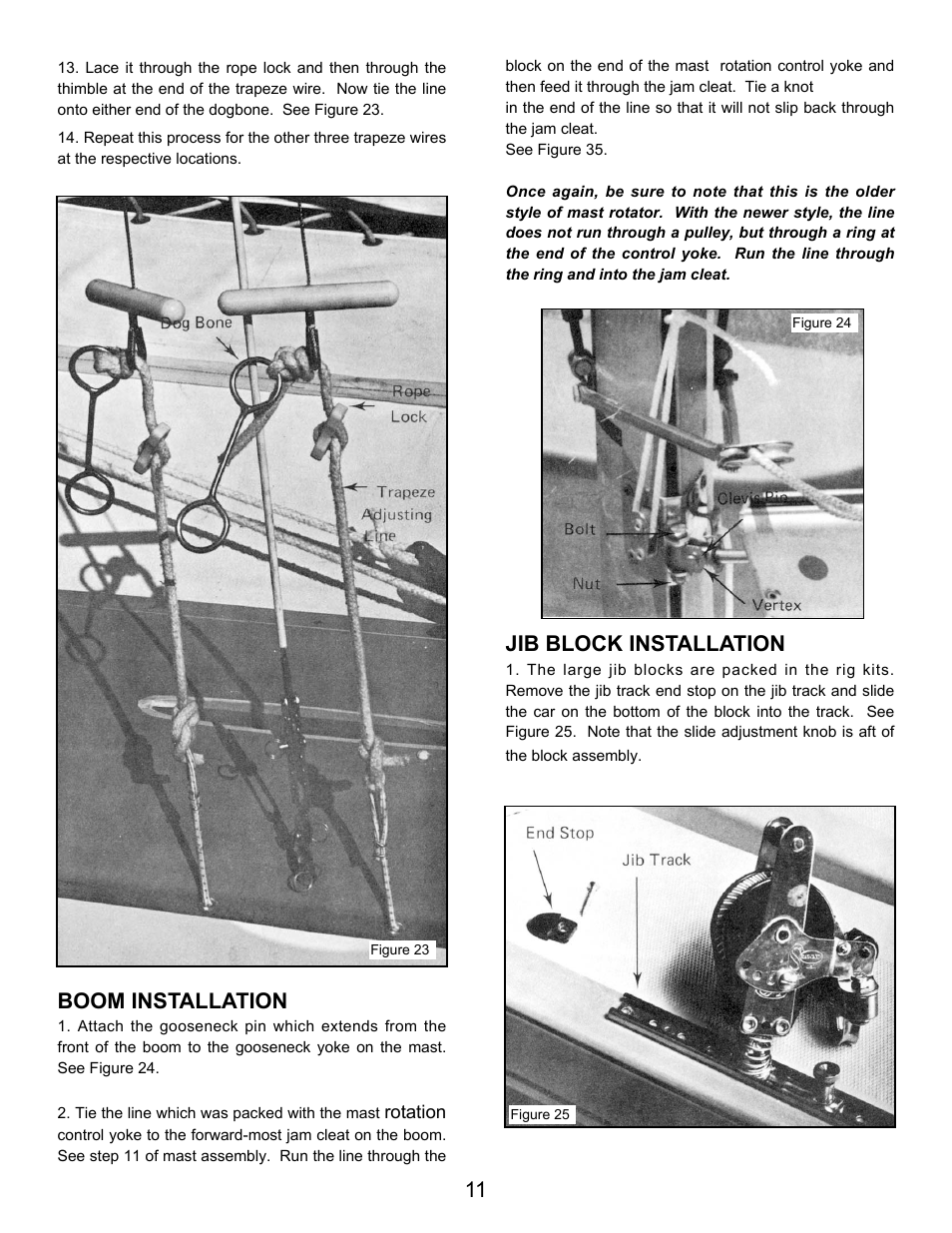 Boom installation, Jib block installation | Hobie 18 SX User Manual | Page 13 / 34