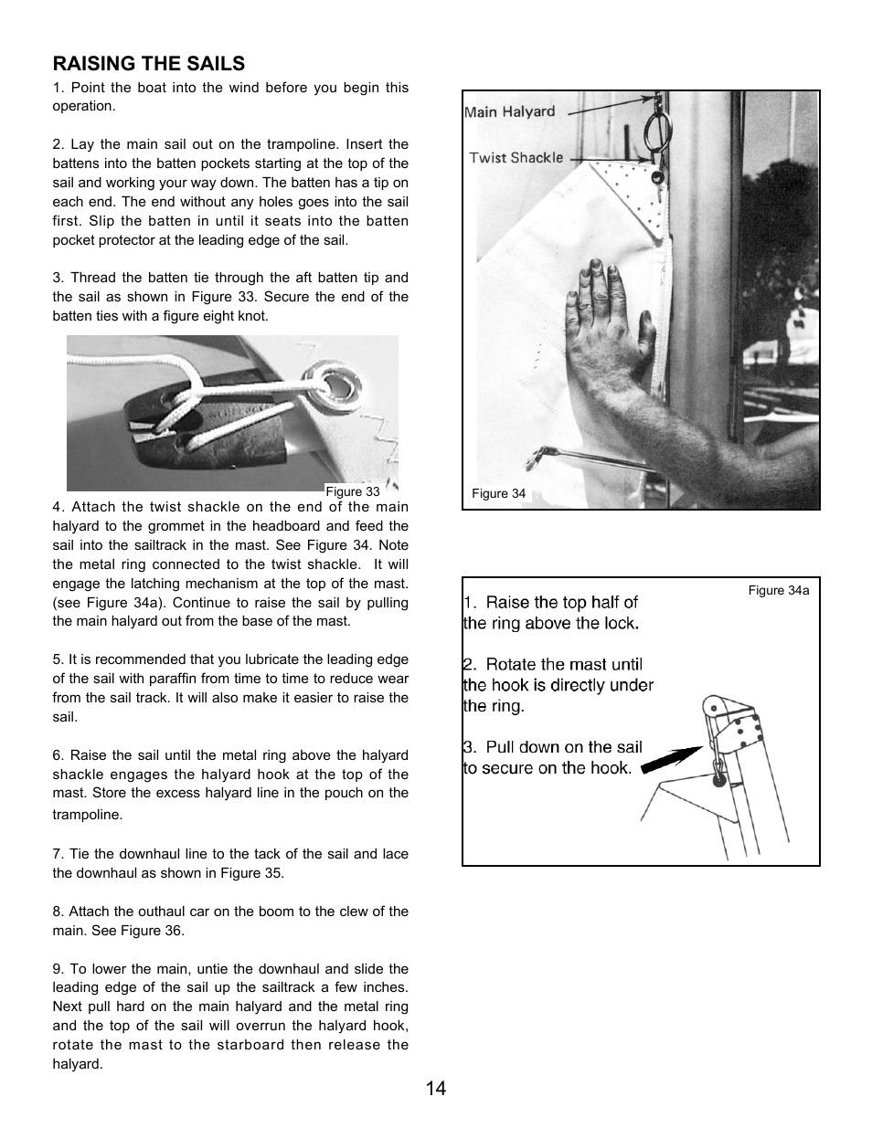 14 raising the sails | Hobie 18 SX User Manual | Page 16 / 34