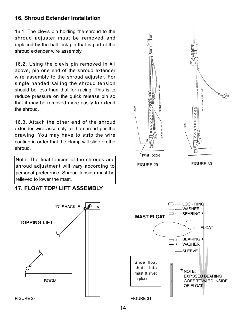 Shroud extender installation, Float top/ lift assembly | Hobie SPORT CRUISER 21 User Manual | Page 16 / 33