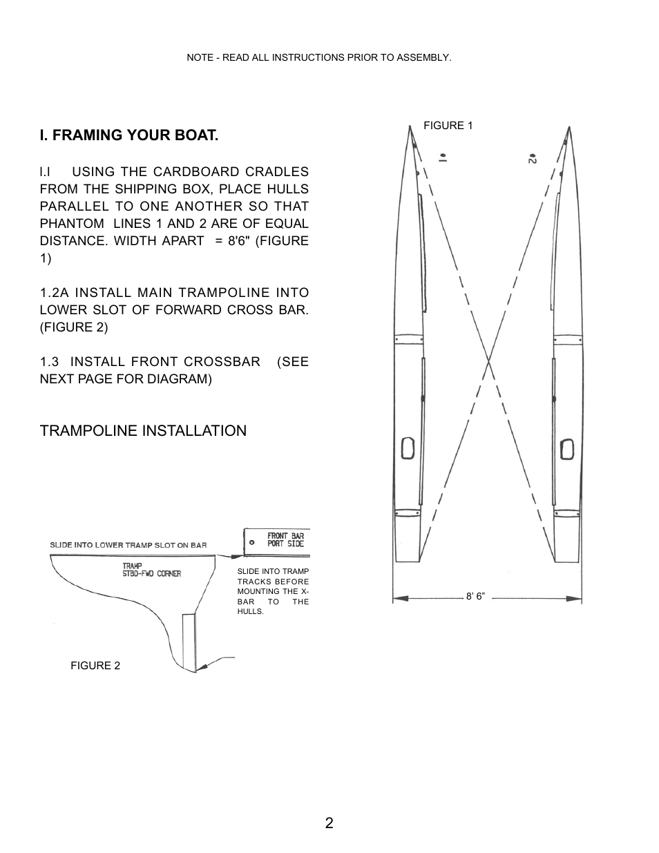 I. framing your boat, Trampoline installation | Hobie SPORT CRUISER 21 User Manual | Page 4 / 33