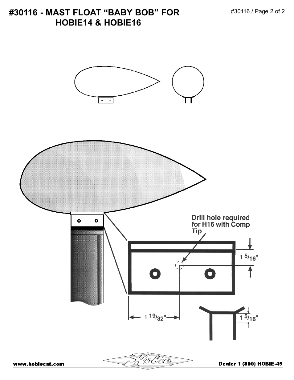 Hobie 30116 User Manual | Page 2 / 2