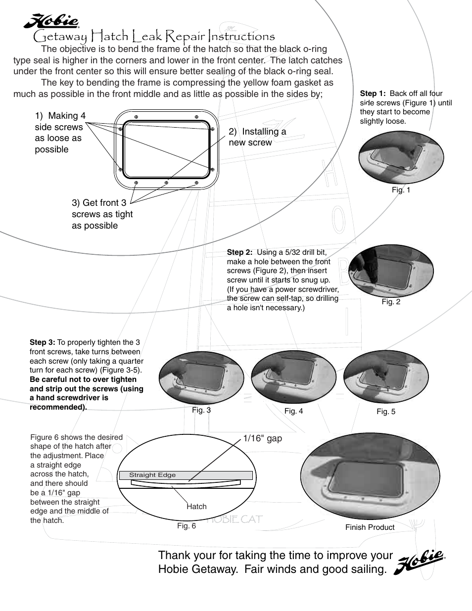 Hobie Getaway Hatch User Manual | 1 page