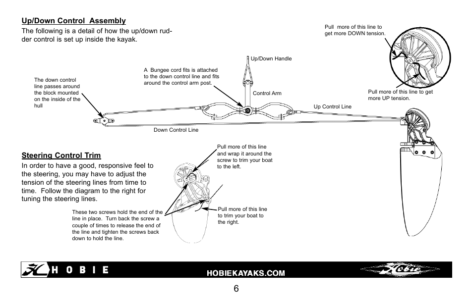 Up/down control assembly, Steering control trim | Hobie Twist-and-Stow User Manual | Page 2 / 2