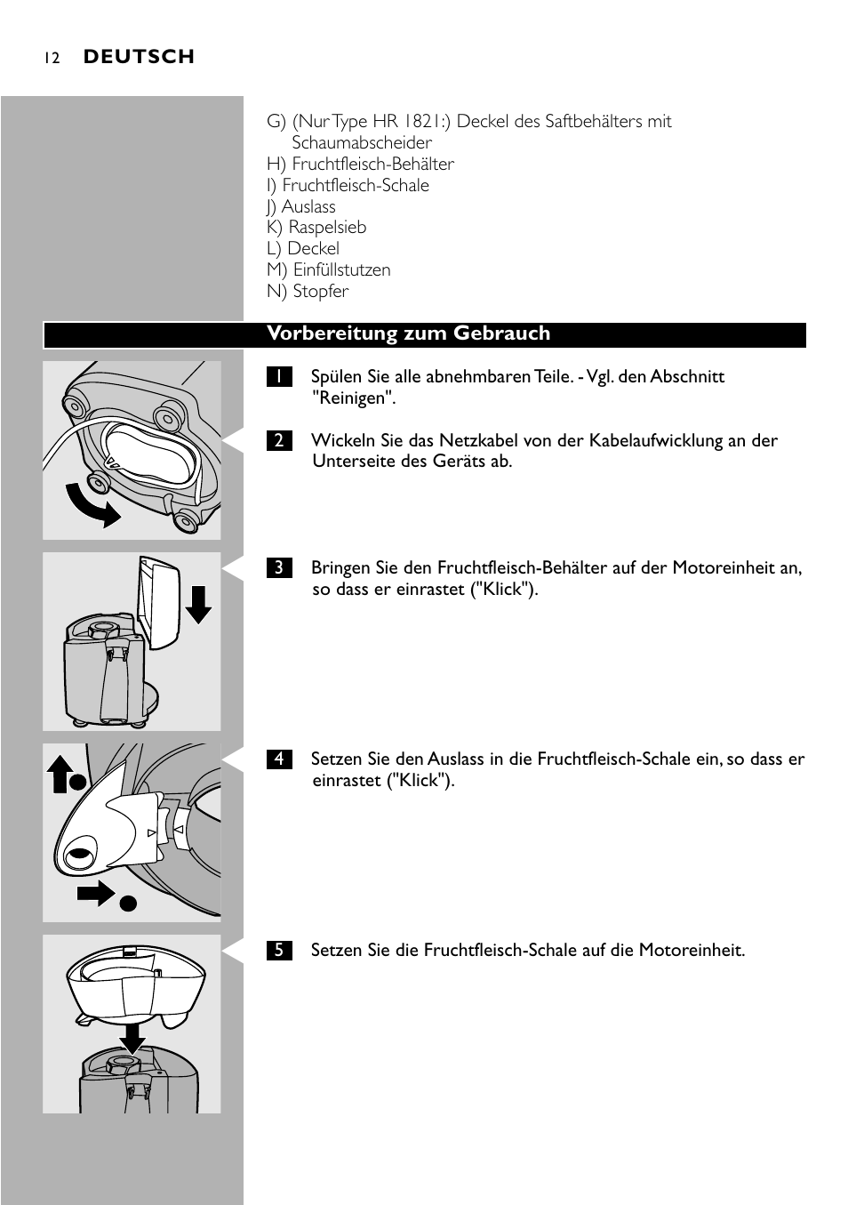 Philips HR 1821 User Manual | Page 12 / 74