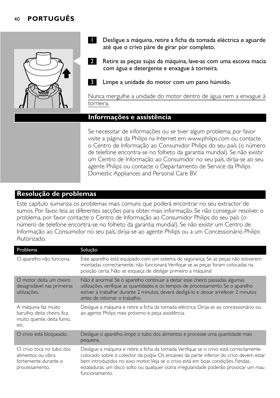 Philips HR 1821 User Manual | Page 40 / 74