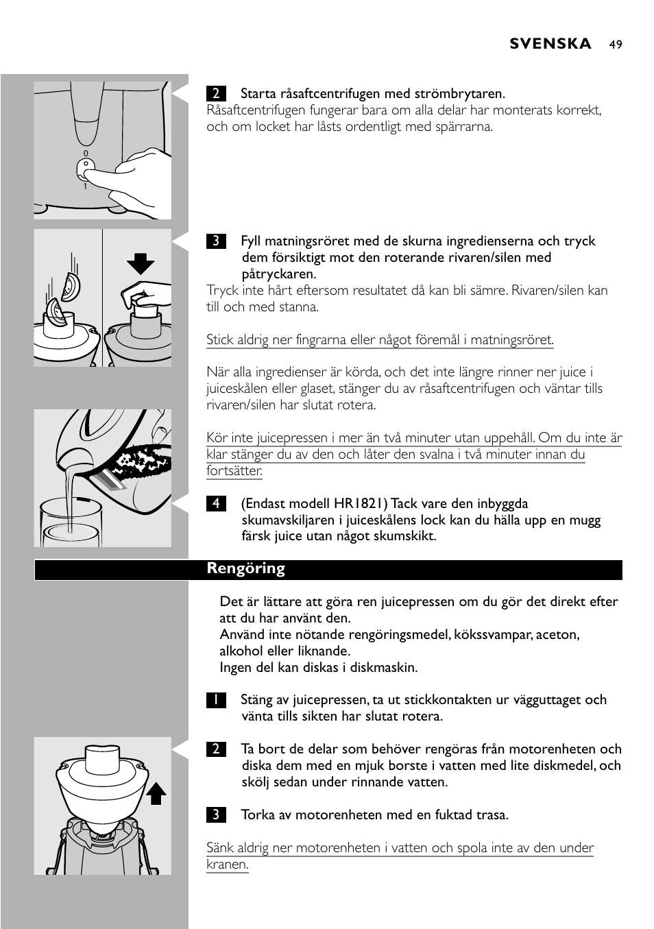 Philips HR 1821 User Manual | Page 49 / 74