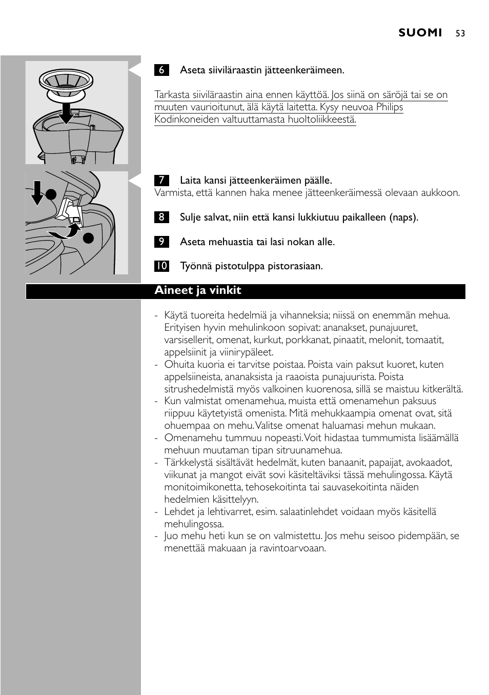 Philips HR 1821 User Manual | Page 53 / 74