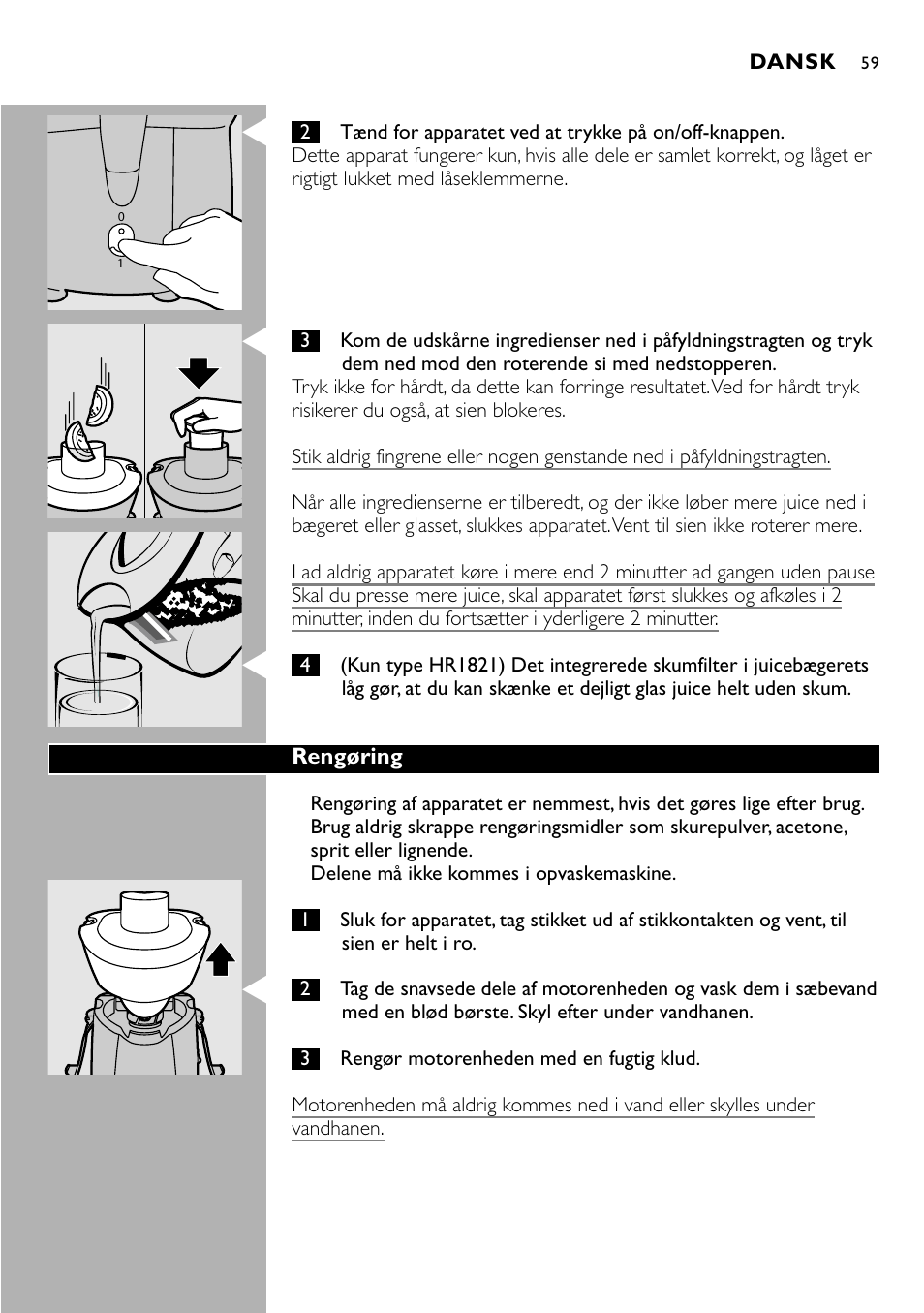 Philips HR 1821 User Manual | Page 59 / 74