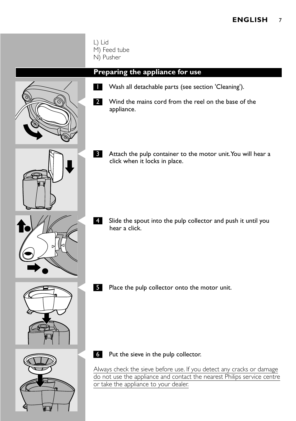 Philips HR 1821 User Manual | Page 7 / 74