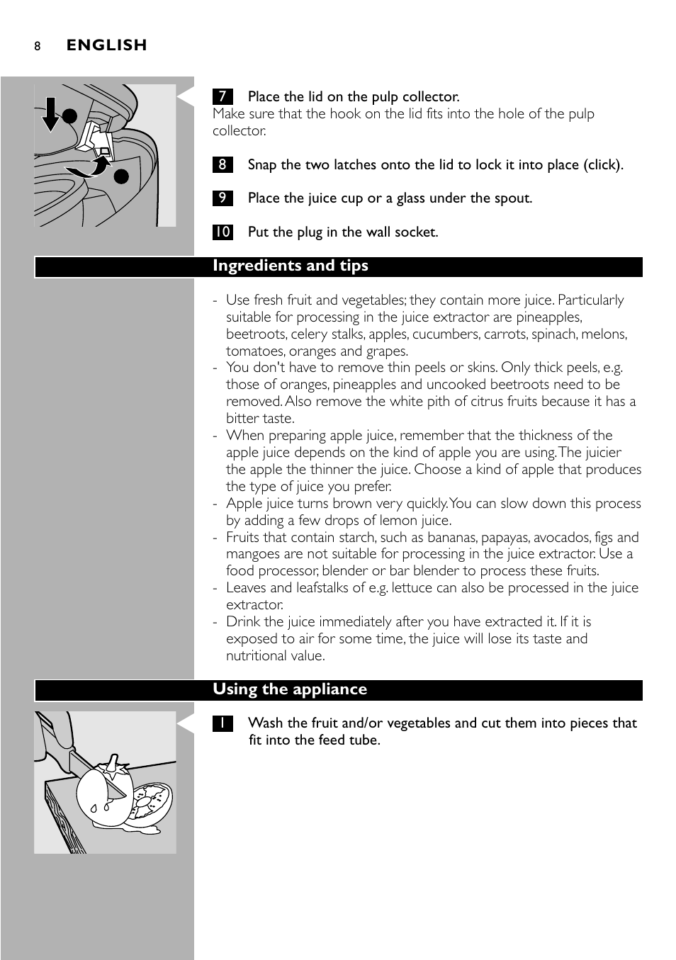 Philips HR 1821 User Manual | Page 8 / 74