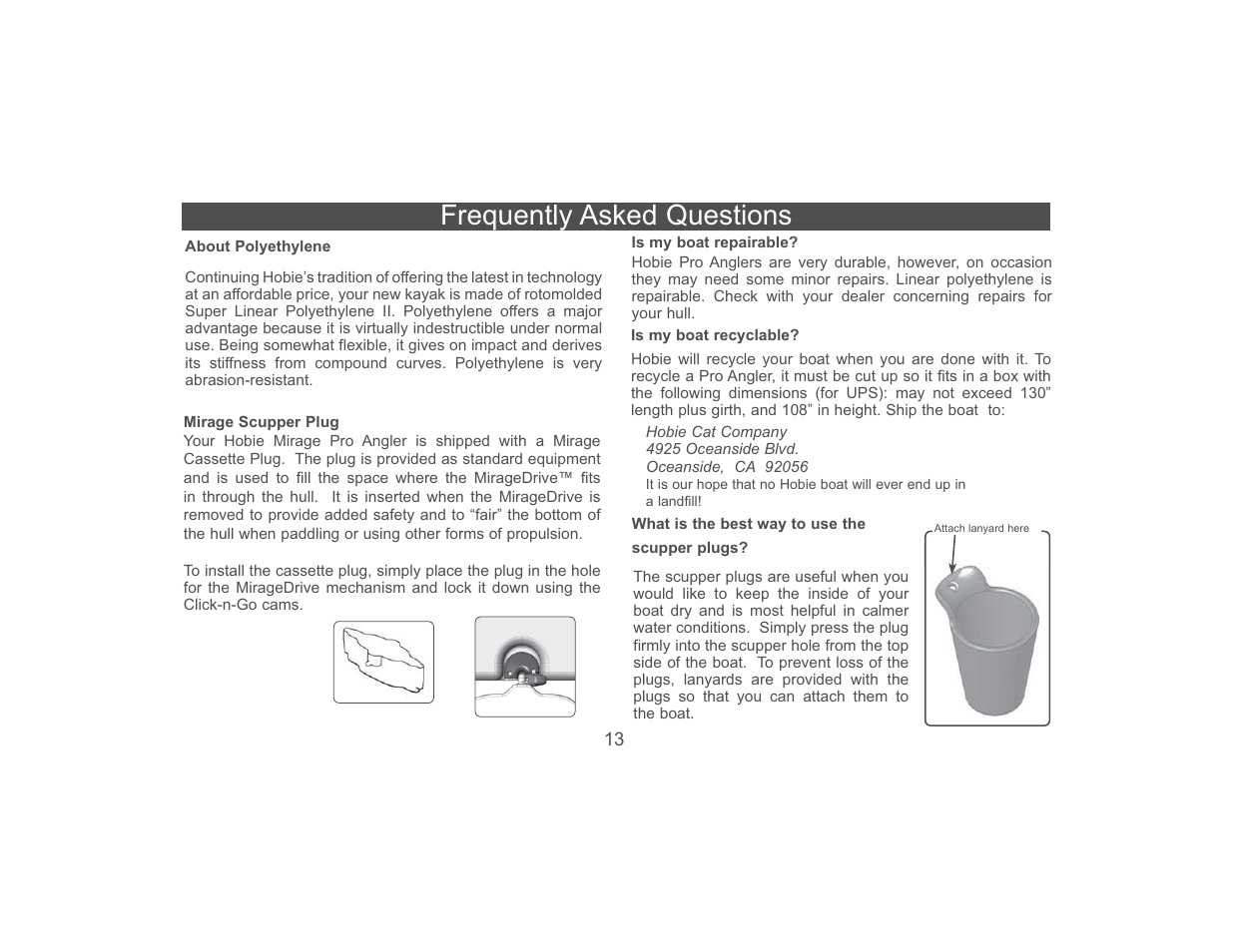 Uhtxhqwo\ $vnhg 4xhvwlrqv | Hobie Mirage Pro Angler 89510 User Manual | Page 14 / 16