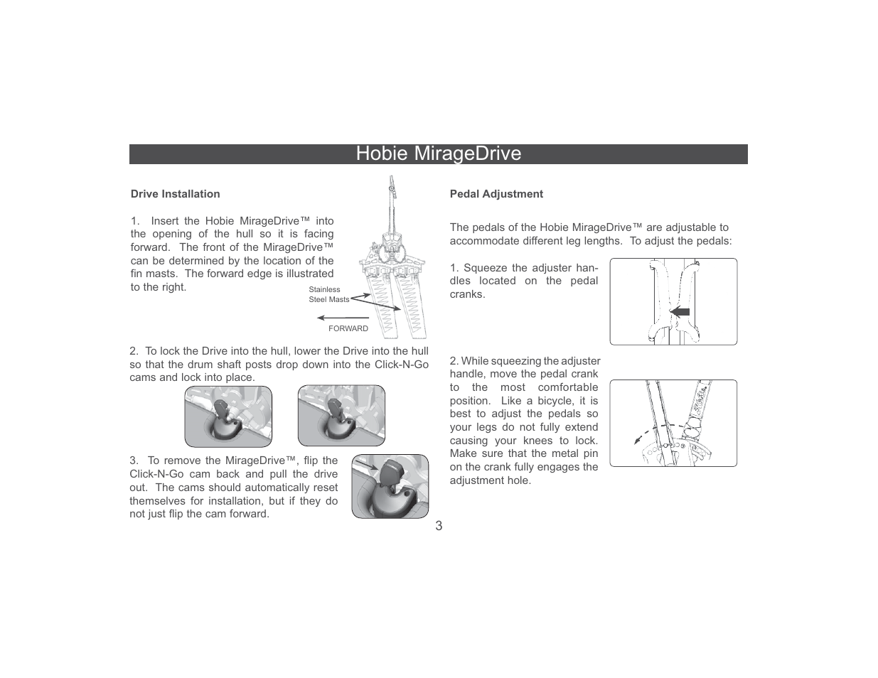 Hobie miragedrive | Hobie Mirage Pro Angler 89510 User Manual | Page 4 / 16