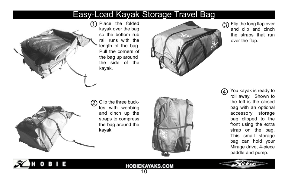 Easy-load kayak storage travel bag | Hobie Mirage i12s User Manual | Page 11 / 24