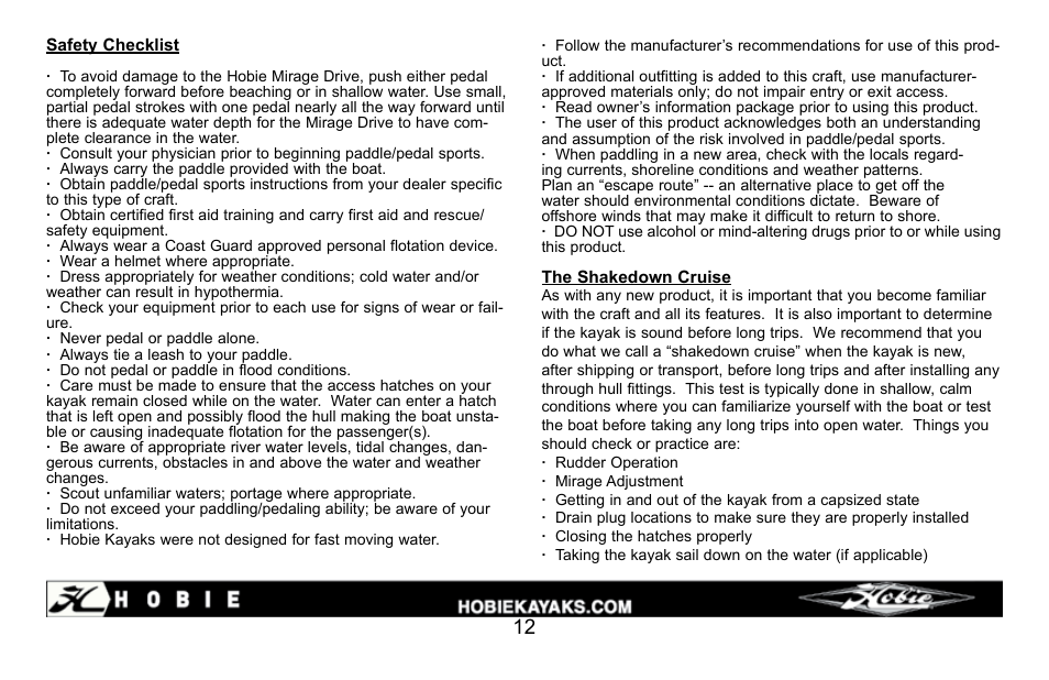 Hobie Mirage i12s User Manual | Page 13 / 24