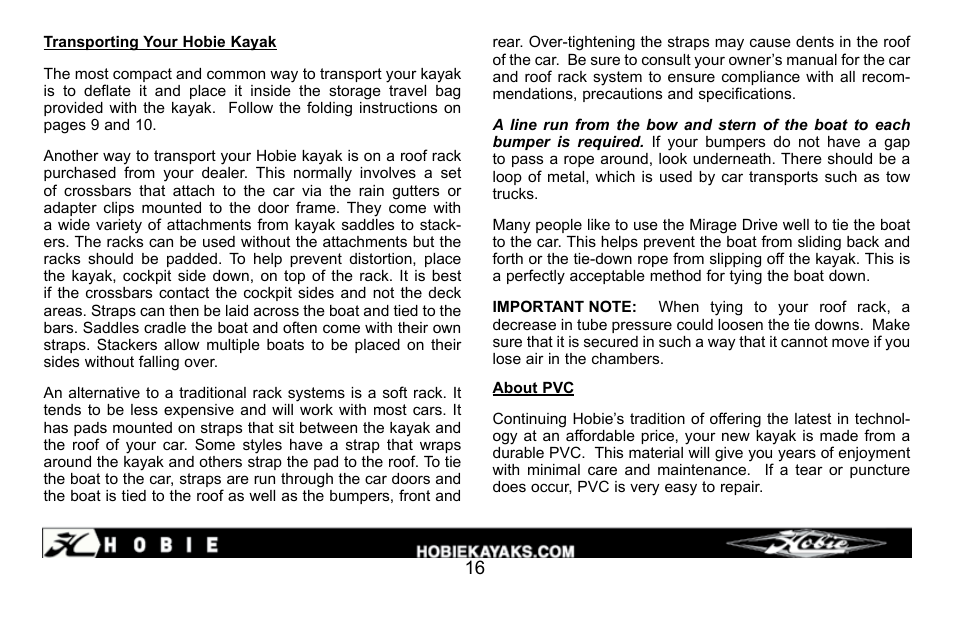 Hobie Mirage i12s User Manual | Page 17 / 24