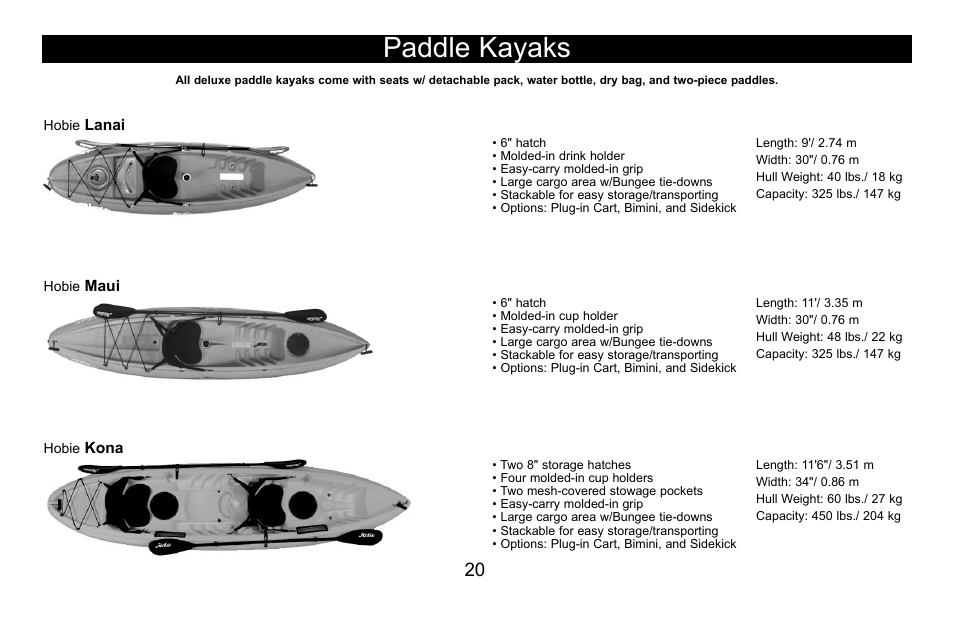 Paddle kayaks | Hobie Mirage i12s User Manual | Page 22 / 24