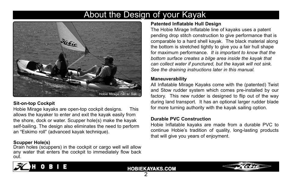 About the design of your kayak | Hobie Mirage i12s User Manual | Page 3 / 24