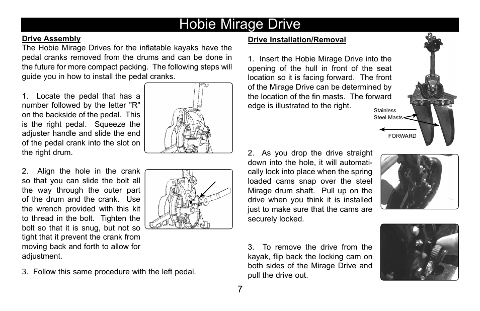 Hobie mirage drive | Hobie I12S User Manual | Page 8 / 20