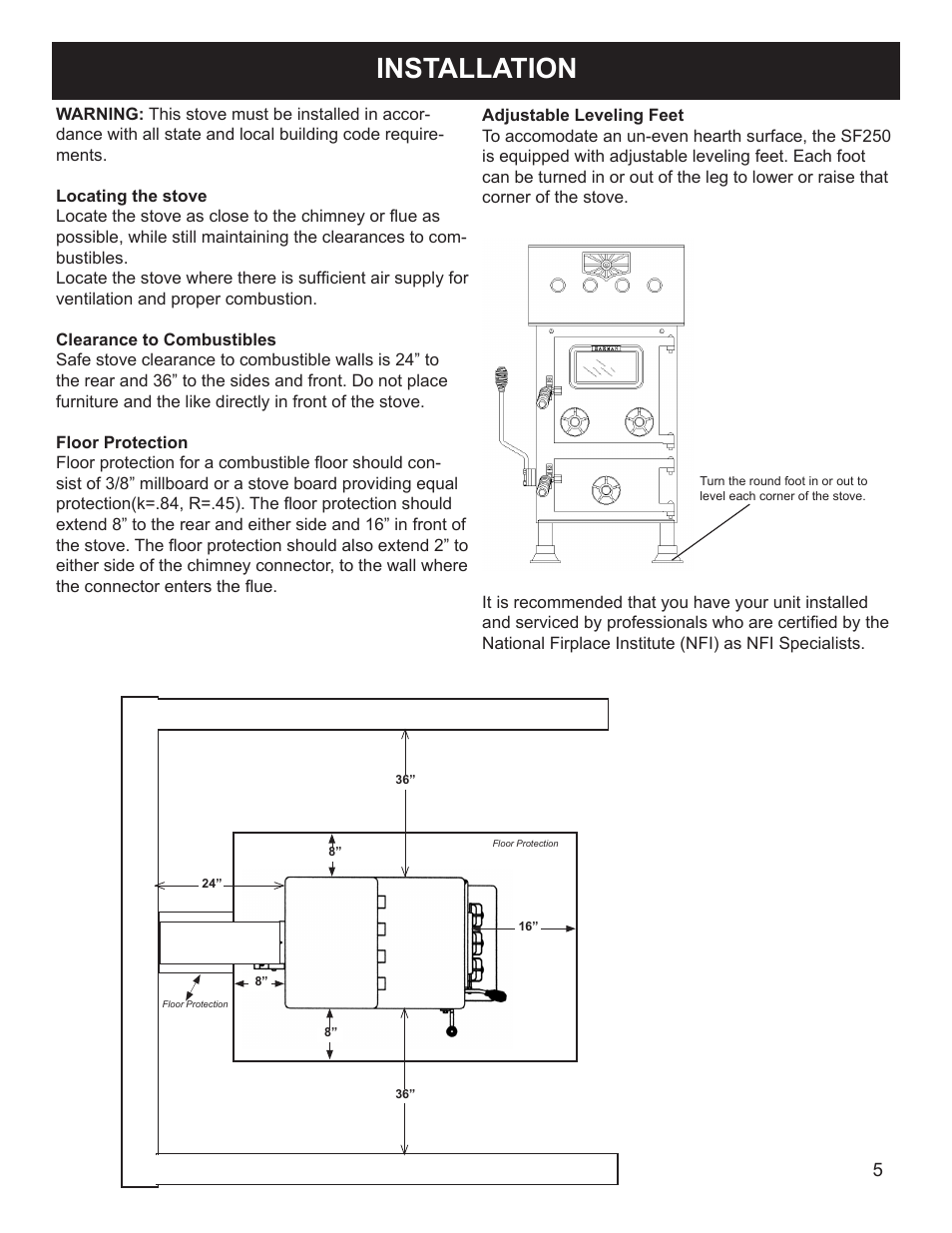Installation | Harman Stove Company 3-90-70738 User Manual | Page 5 / 13