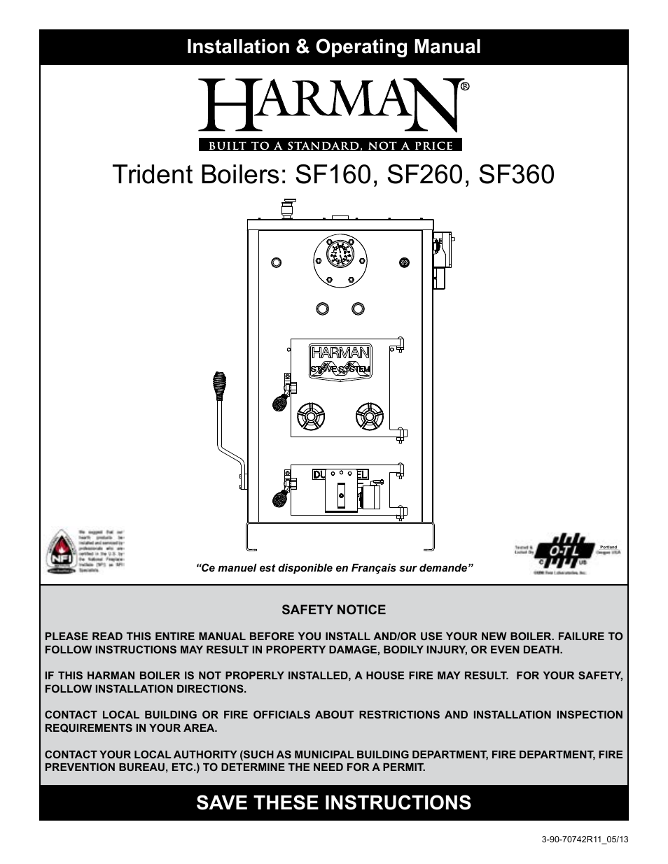 Harman Stove Company SF160 User Manual | 24 pages