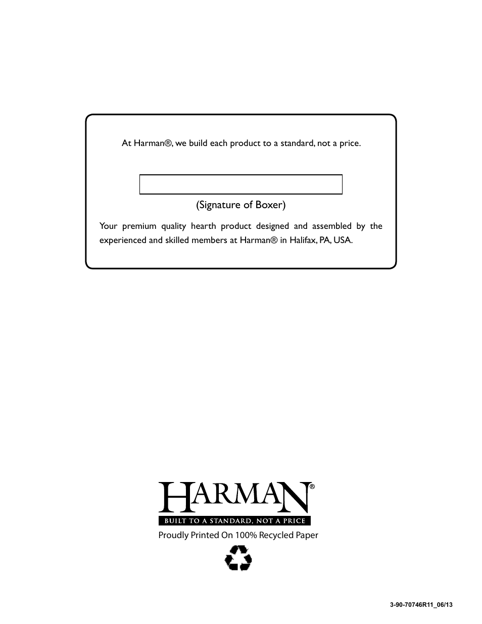 Signature of boxer) | Harman Stove Company Magnafire Series Coal Stoves - Mark I User Manual | Page 24 / 24