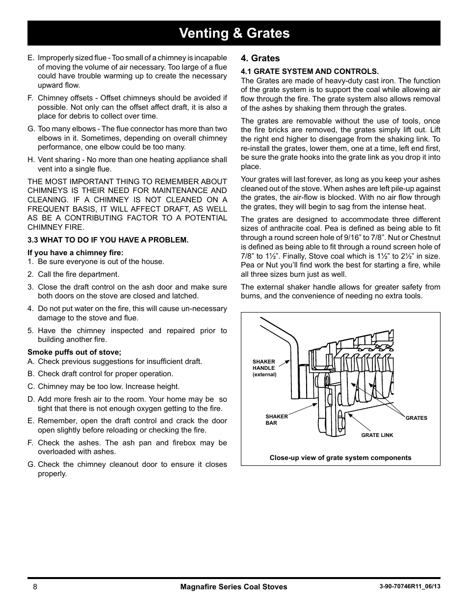 Venting & grates | Harman Stove Company Magnafire Series Coal Stoves - Mark I User Manual | Page 8 / 24