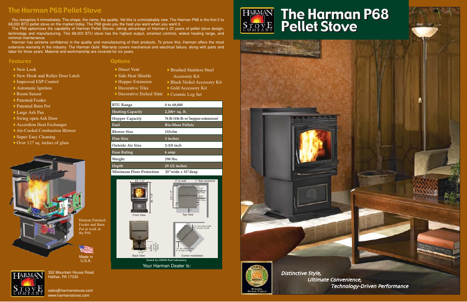 Harman Stove Company P68 User Manual | 2 pages