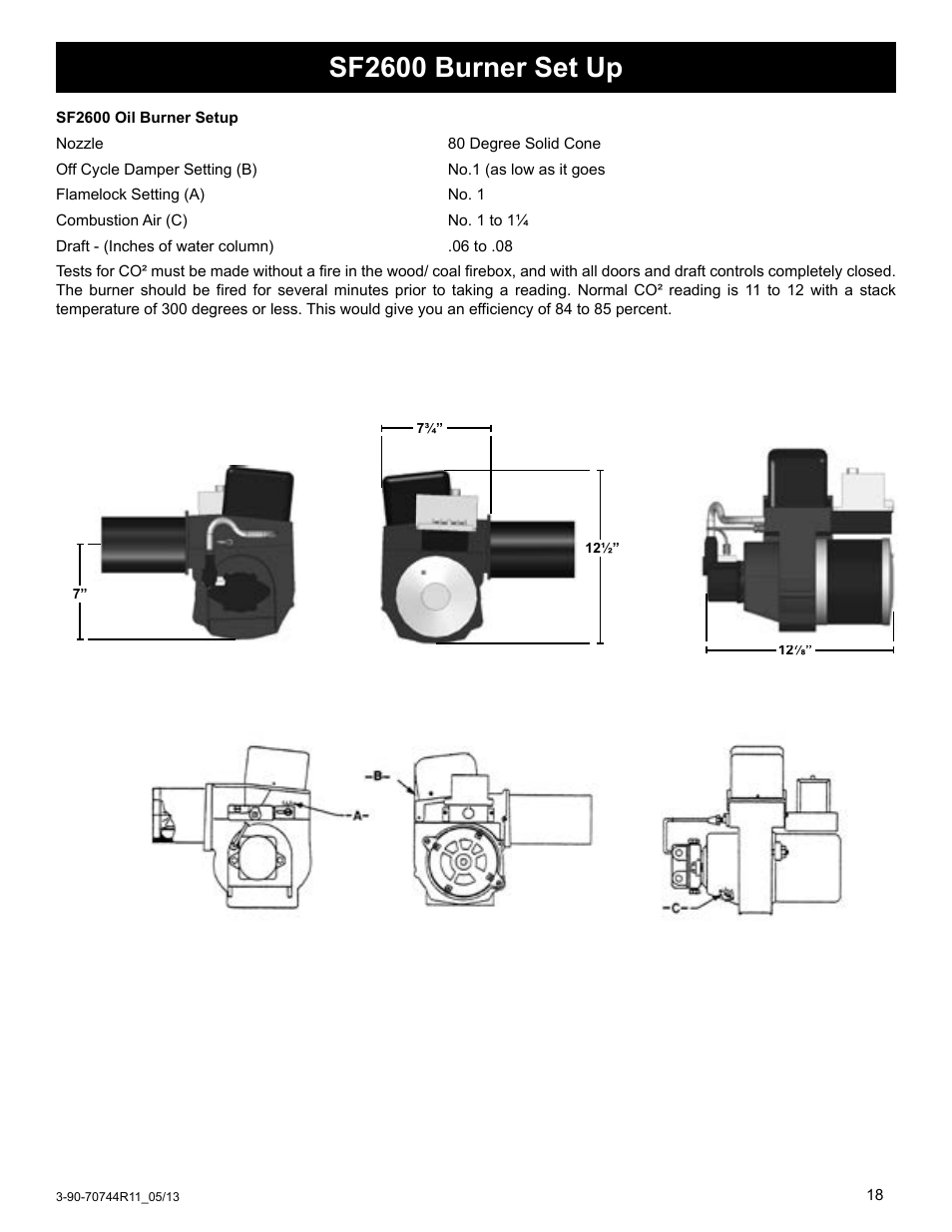 Sf2600 burner set up | Harman Stove Company Hot Air s SF1500A User Manual | Page 18 / 30