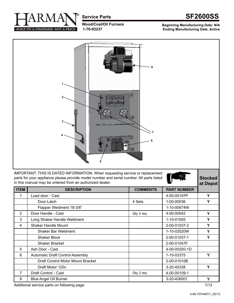 Sf2600ss | Harman Stove Company Hot Air s SF1500A User Manual | Page 25 / 30