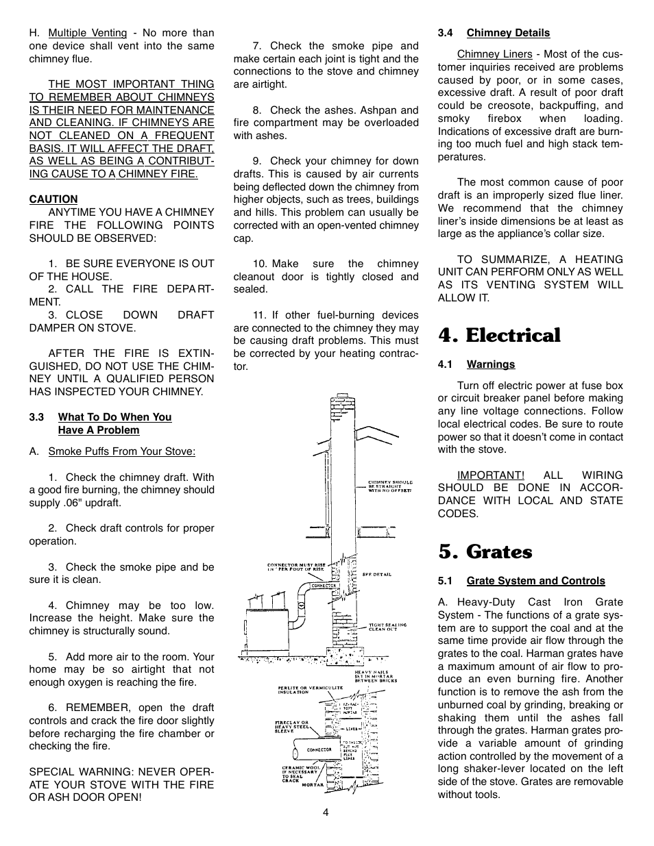 Electrical, Grates | Harman Stove Company II User Manual | Page 6 / 15