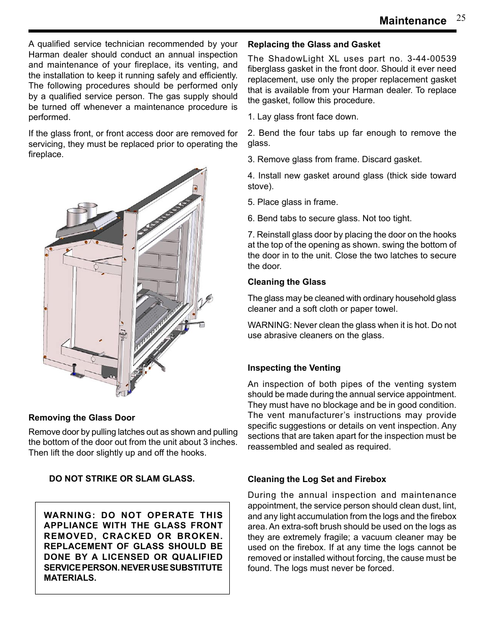 Maintenance | Harman Stove Company XL User Manual | Page 25 / 34